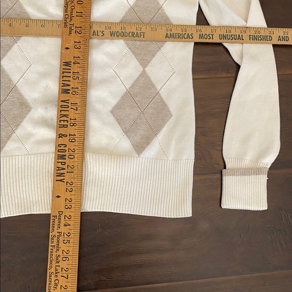 Brooks Brothers Women's Cream & Brown Button Up Cardigan Sweater Size XS -stains - Picture 5 of 7